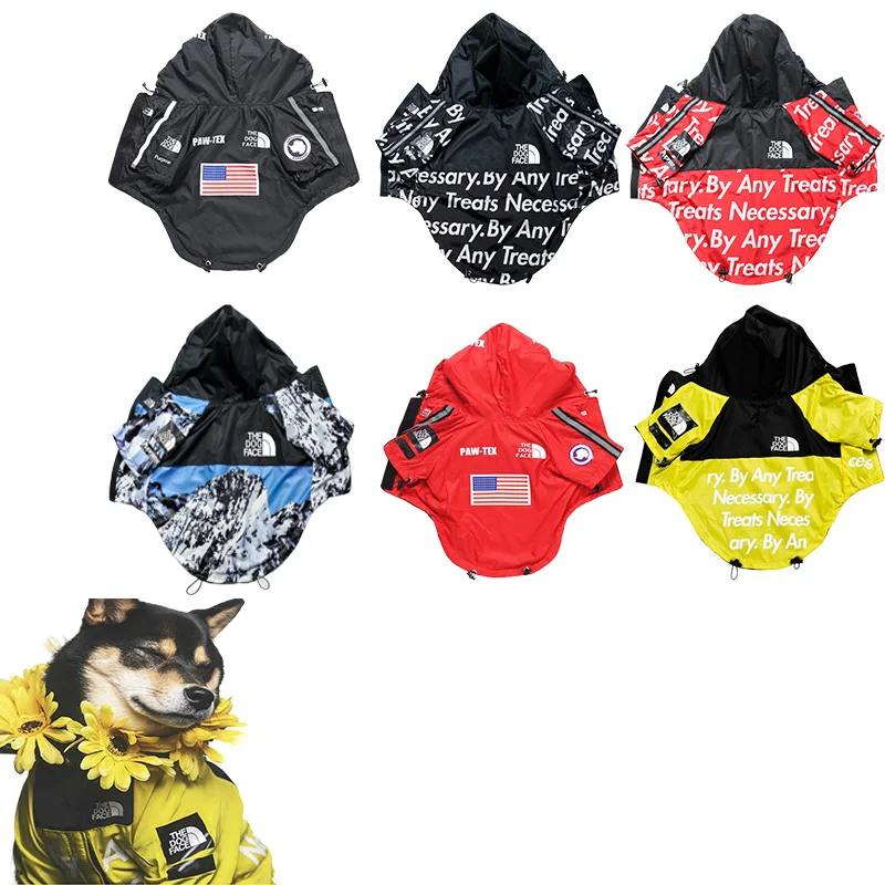 Waterproof Dog Raincoat Fashion Pet Clothes Small Medium Dogs Hoodies Chihuahua Dog Face Jackets Clothing Pets Sweatshirts 5XL