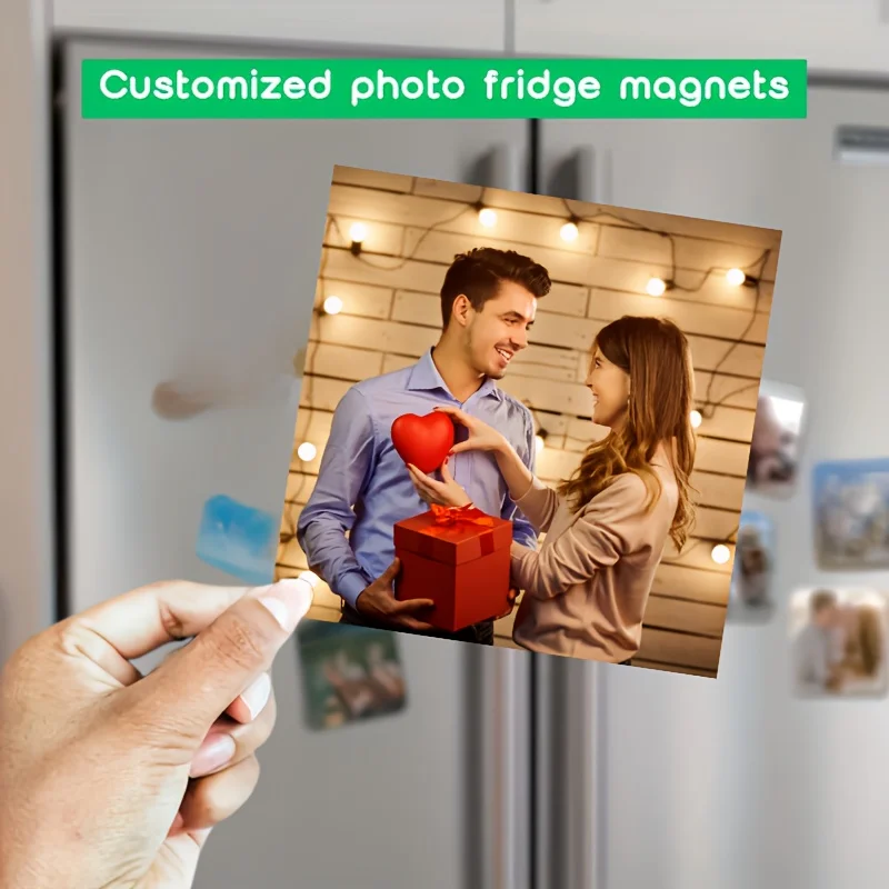 Custom Photo Magnets Personalized Fridge Stickers, Custom Family Photo Gifts for Wedding, Anniversary, Graduation, Christmas