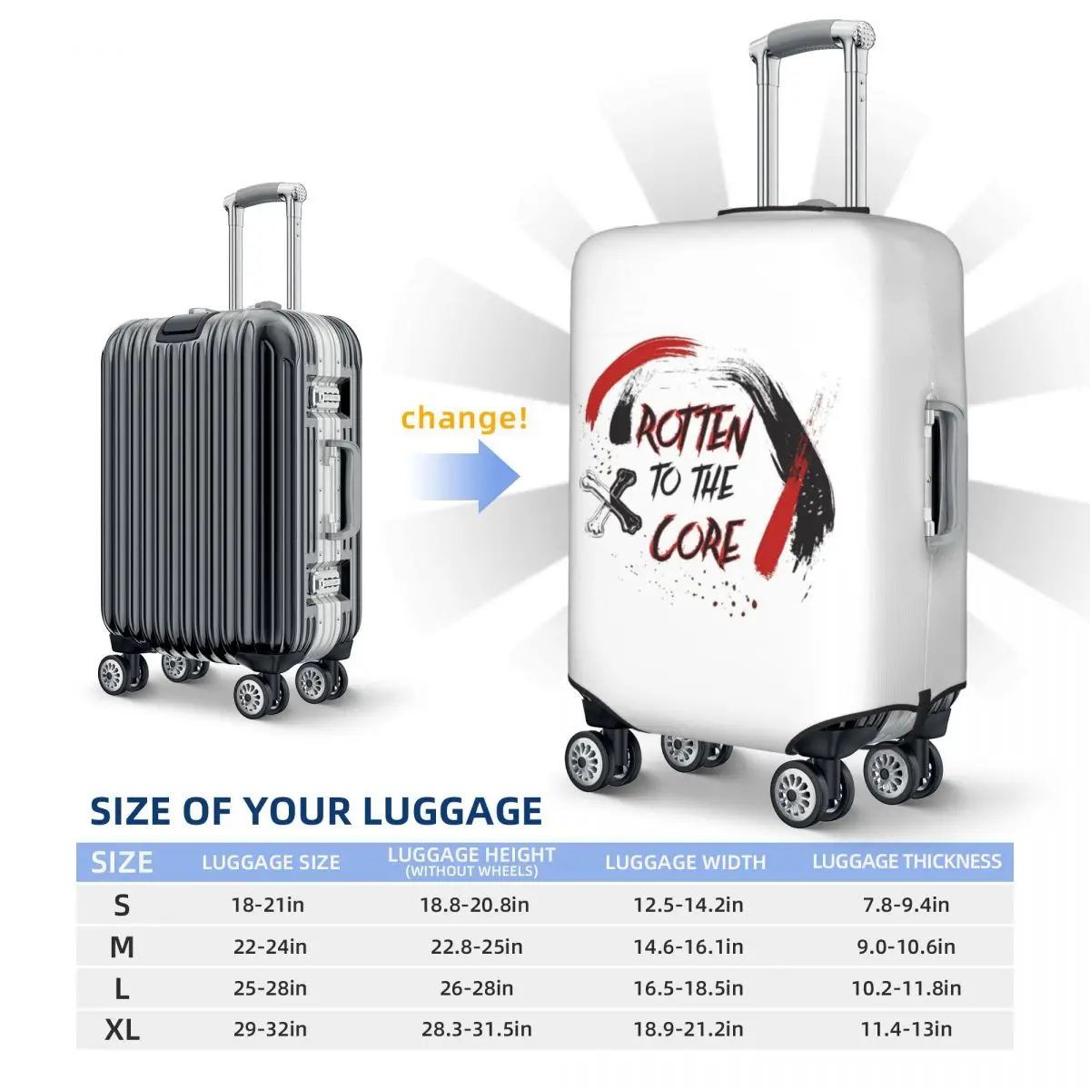 Discendenti Vk Grunge Estetica - Carlos De Vil Protezione per valigia Coperture protettive per bagagli da viaggio elastiche per 18-32 pollici