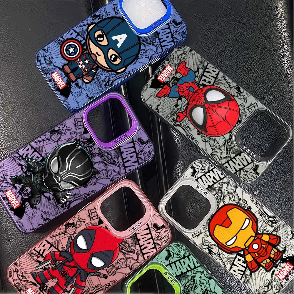 Cartoon Marvel Spiderman Groot Phone Case For iPhone 15 Pro Max 14 Plus 13 12 11 Pro XS Max X XR 15 Plus Shockproof Mobile