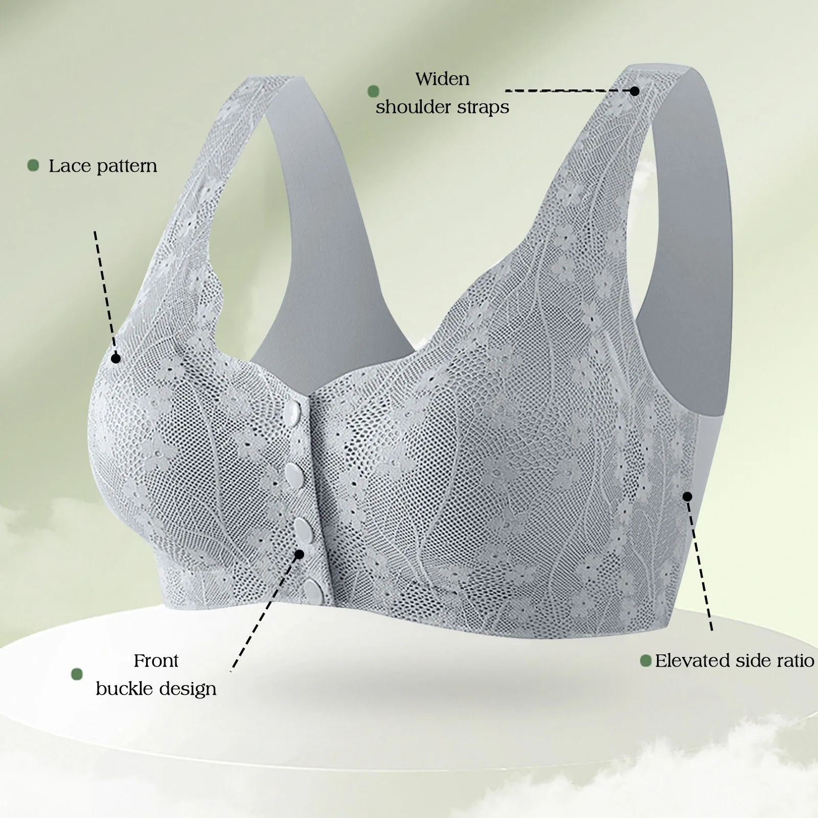 

Daisy Bra For Women Comfortable Convenient Front Close Button Cotton Bras For Older Women No Underwire