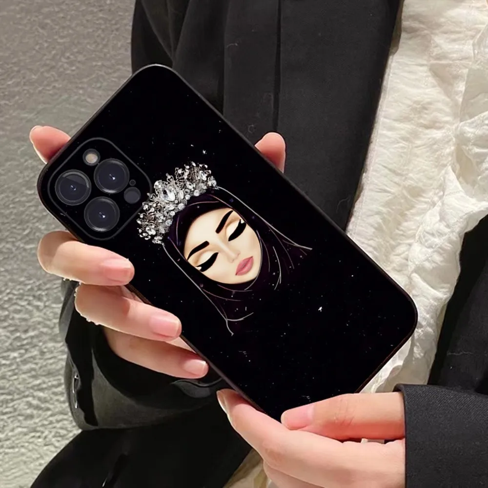 Muslim Arabic Hijab Girl Phone Case For iPhone 15 14 11 12 13 Mini Pro XS Max Cover 6 7 8 Plus X XR SE 2020 Funda Shell