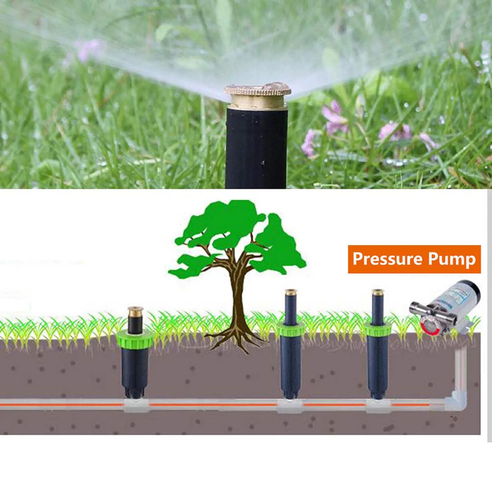 Gardeners Pop Up Sprinkler Underground Watering Nozzle Automatic Retractable Pure Copper Irrigation Head Durable Tool