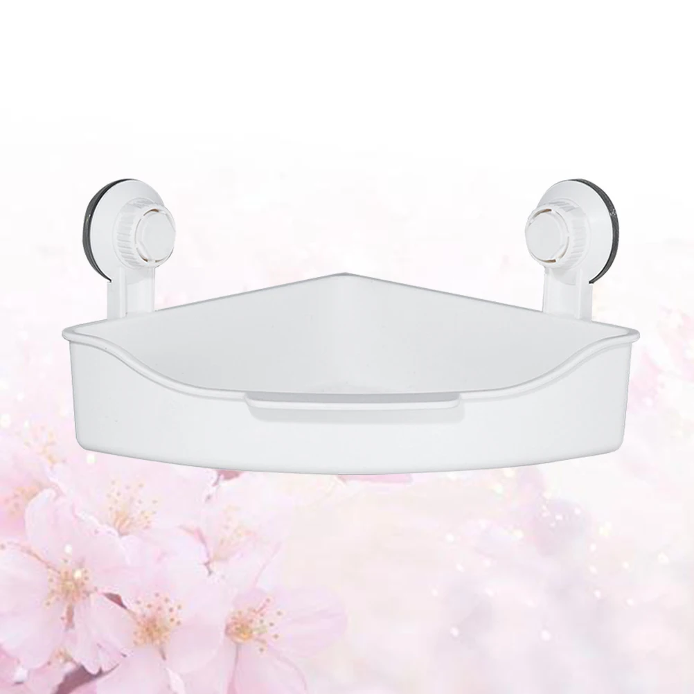 

Punch Free Bathroom Shelf Suction Cup Corner Basket Storage Mounted Tile Tempered Glass Anti Rust ganize Soap