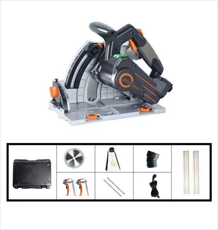 2000W Portable Large Wood Cutting Track Saw Efficient Plunge Cut 6-speed Adjustable Electric 220V Circular Saw Wth 1.4m Track