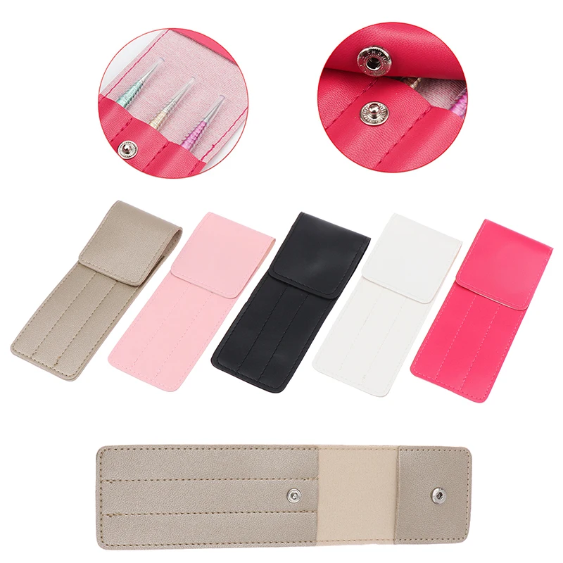 3hole Eyelash Extension Tweezers Leather Cover Eyebrow Clip Holder Storage Bag Collection Case Lash Lifting Supplies Makeup Tool