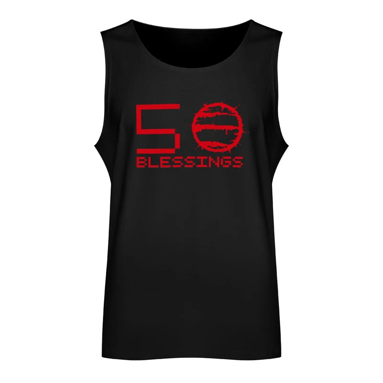 Hotline Miami: 50 Blessings - Text Tank Top sleeveless shirt man bodybuilding for men clothes for men Men's fitness t-shirt