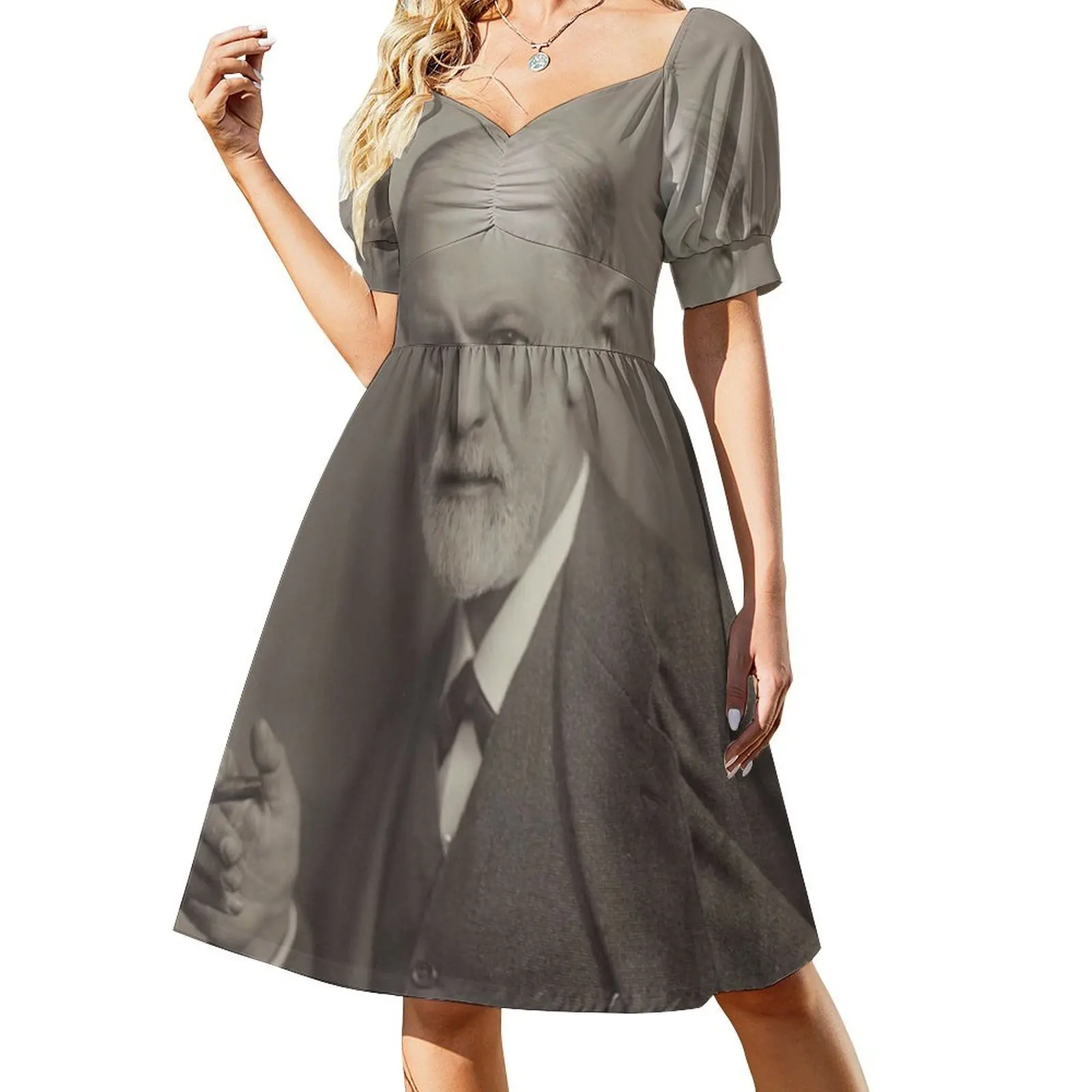 

Sigmund Freud Short Sleeved Dress Prom gown women evening dress long dress women summer