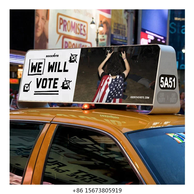 Maxcolor Led Digital Signs Advertising Screens for Cars Double Sided Outdoor Scrolling Taxi Top Led Car Display