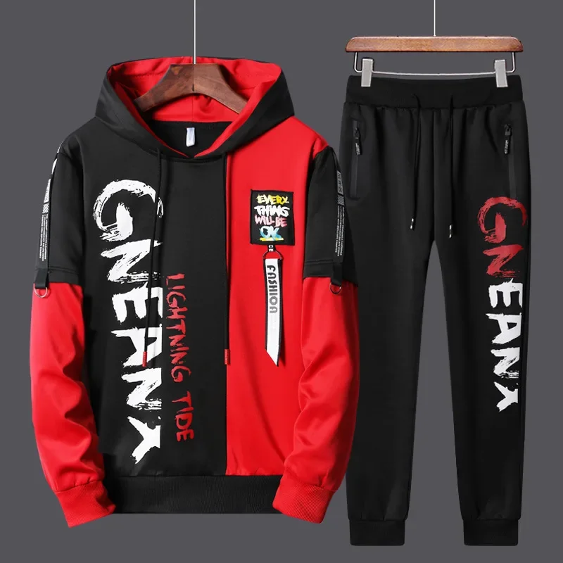 Y2K Tracksuit Men Winter Men Set Tracksuit  long Mens Hoodies  Sweatpants Track Suit Streetwear Hip Hop Casual Sports Suit 2024