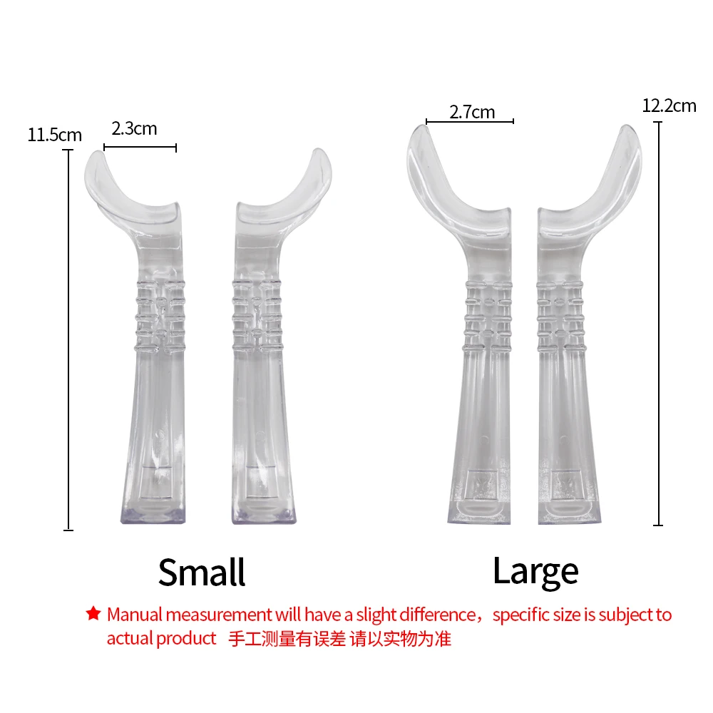 Écarteur dentaire à crochet demi-latéral, dispositif de support Intraoral, ouvre-bouche, écarteur de joue Transparent gauche droite, 2 pièces/ensemble