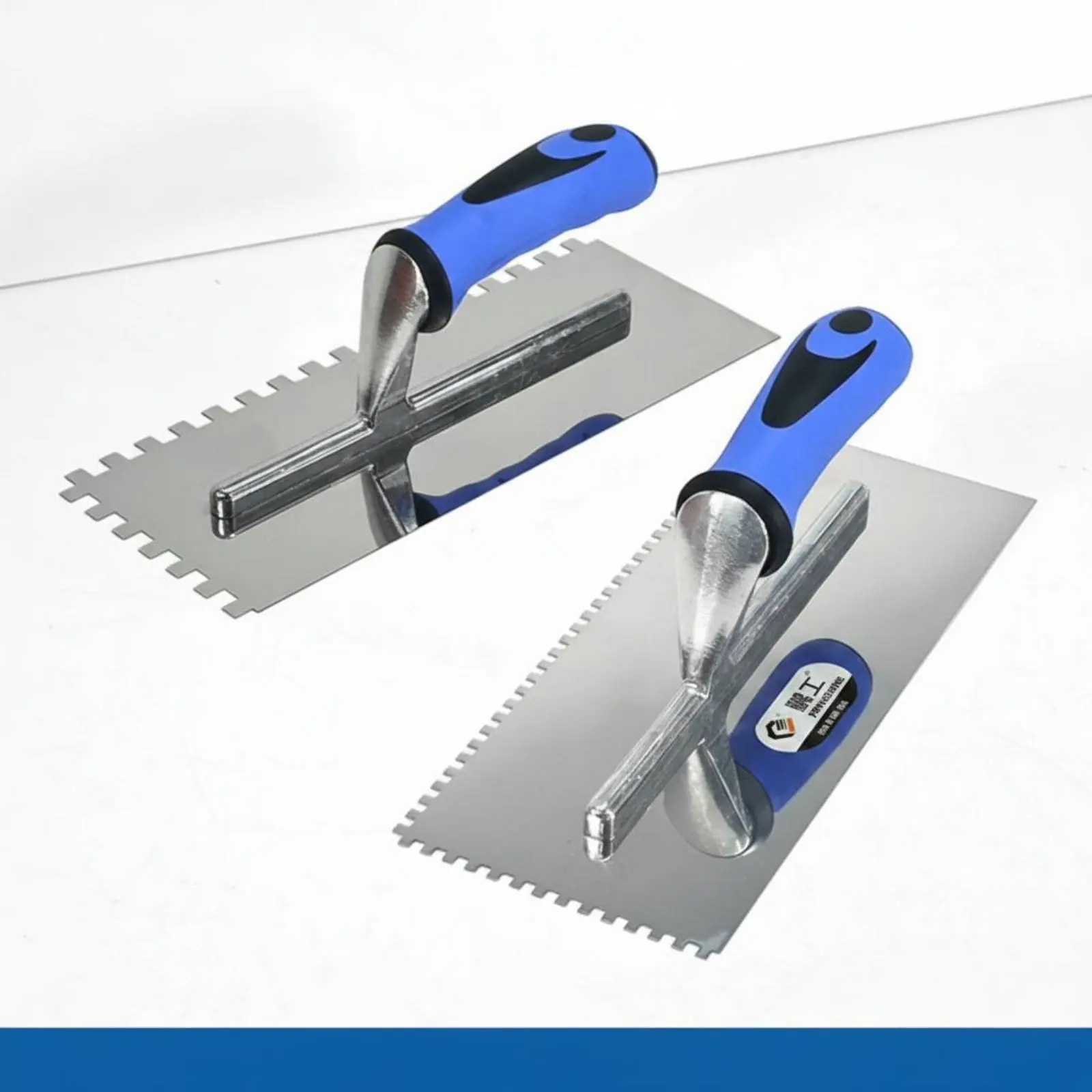 Square Notch Trowel Stainless Steel Tile Adhesive Trowel Tile Adhesive Spreader Thickened Blade Construction Tool Anti-Rust