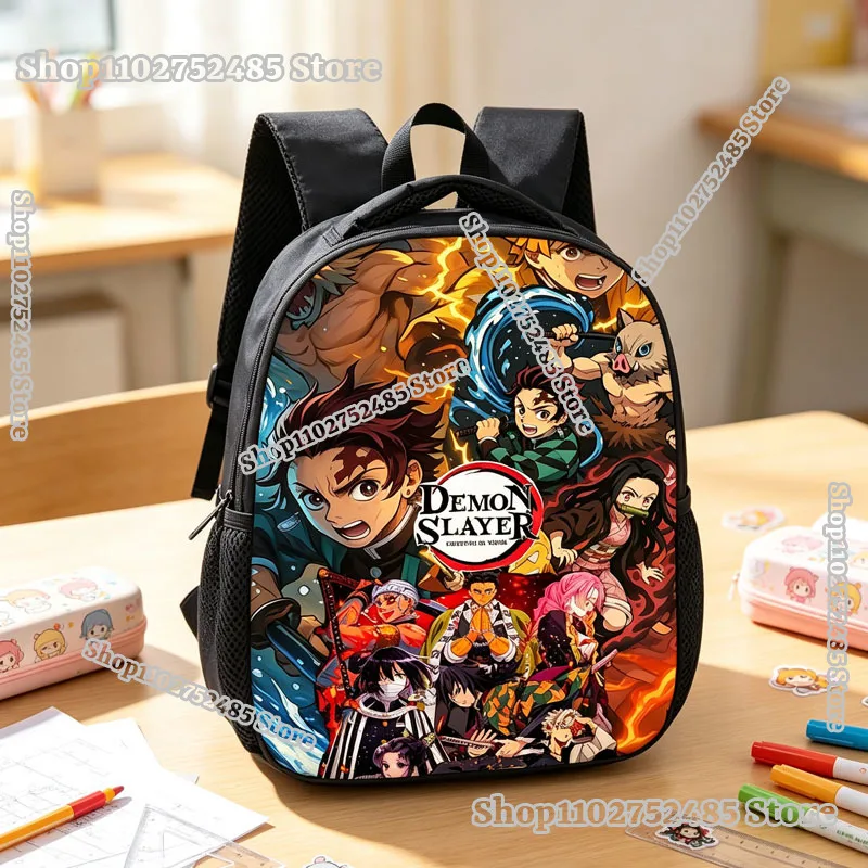 Anime Demon Slayers Backpack Game Cartoon Tanjiro Nezuko Print Schoolbag Student Bookbag Back To School Bags Christmas Gifts view 3