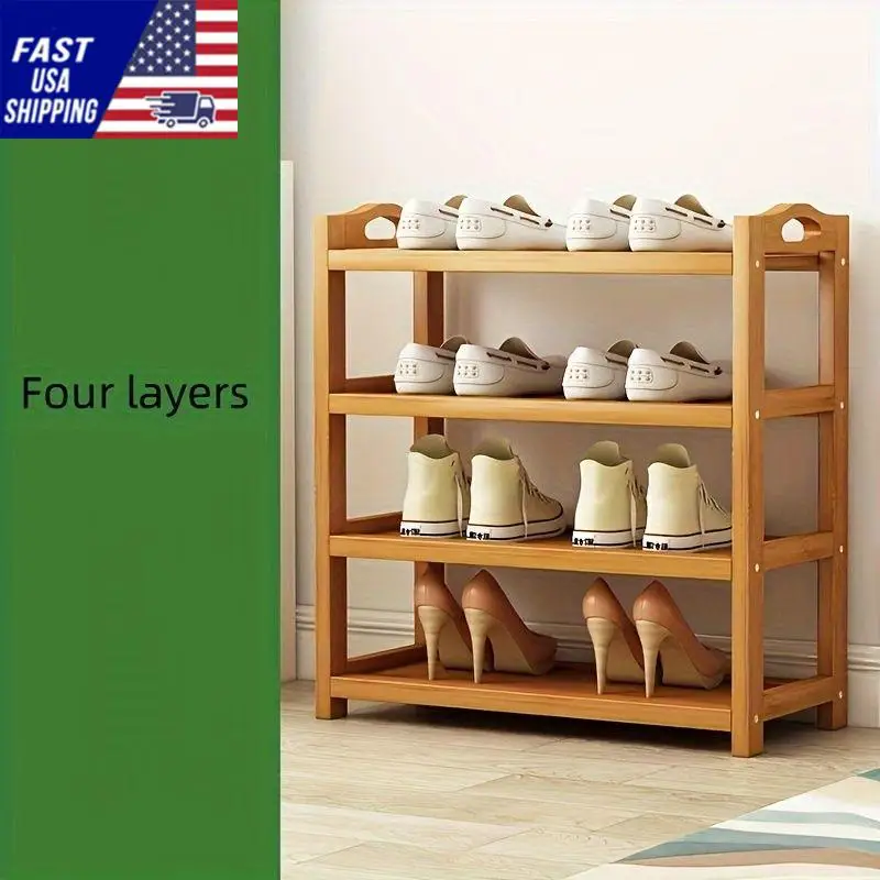 1 bamboo shoe rack for household floor-standing simple shoe rack multi-layer storage rack to save space and store small shoe cab