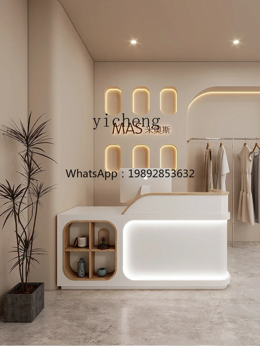 X1 Modern Simple Beauty Salon Cashier Counter Women's Clothing Store Barber Shop Reception Front Desk Shop Small Bar