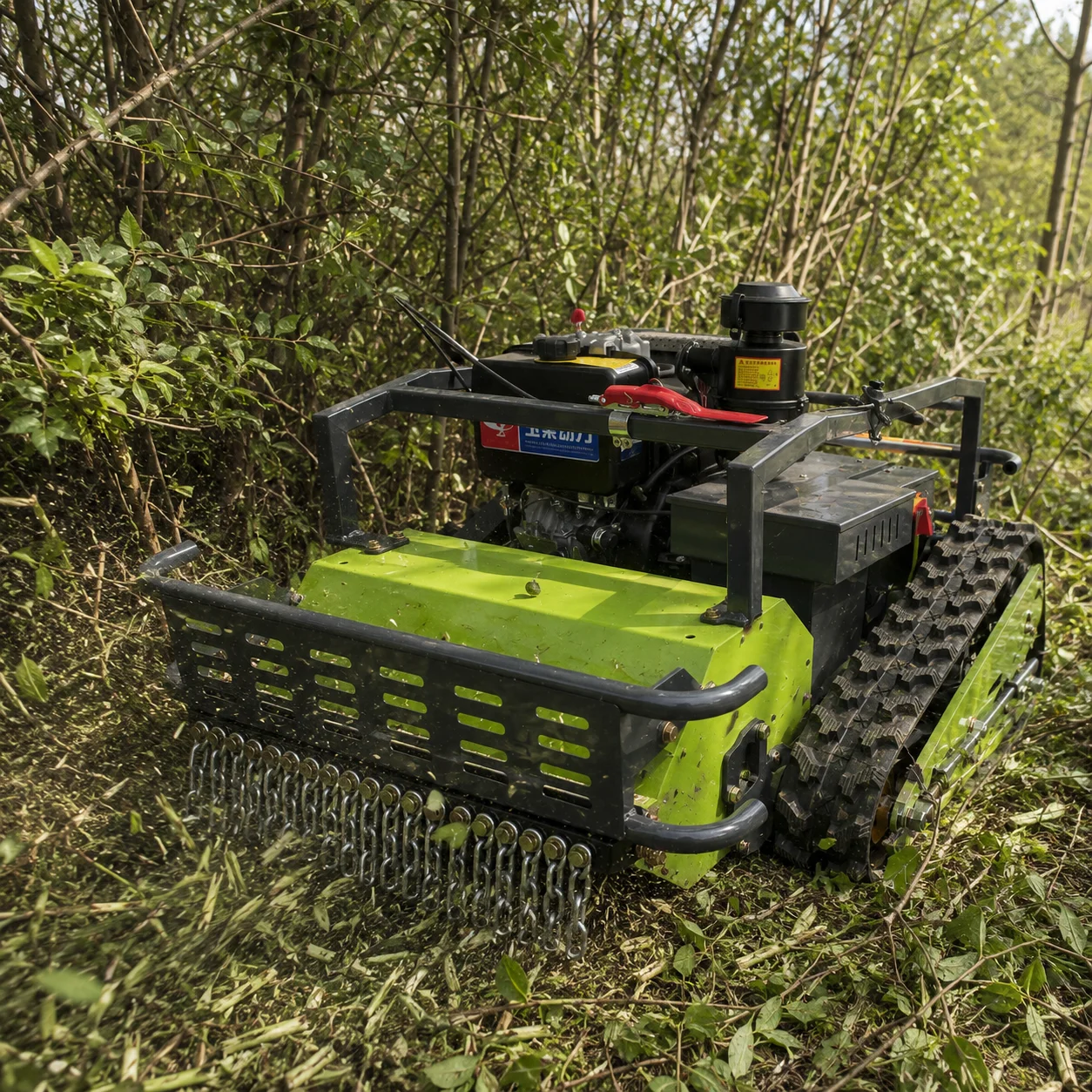 

RC Robotic Lawn Mower 800mm Cutting Width 452cc Engine Efficient Remote Control Grass Cutter