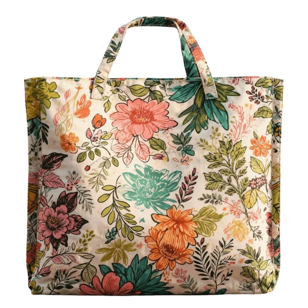 High Quality Pig Pattern Quilted Tote Bag Floral Print Soft Shoulder Tote Bag 3D Durable Shoulder Bag