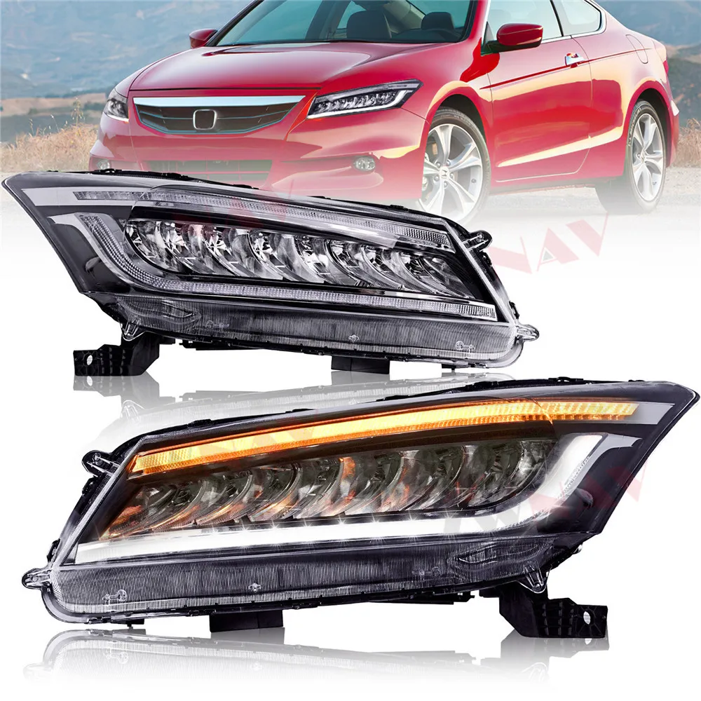 For Honda ACCORD 8 2008 2009 2010 2011 2012 LED Headlight High Beam Light Front Lamp Quality Retrofit Assemby Night Accessory