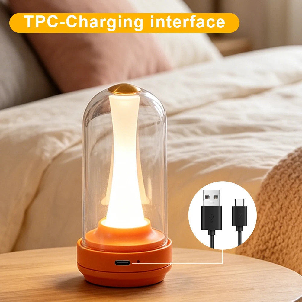 LED Bedroom Sleeping Light Rechargeable Light Touch Waterproof Reading Mood Light Home Bedside Desk Outdoor Night Light Lamp