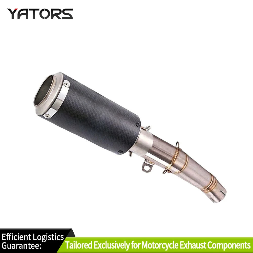 For Yamaha YZF R6 2006-2024 Mid 61mm Muffler Escape Slip On Carbon Exhausts Pipes Exhaust Systems
