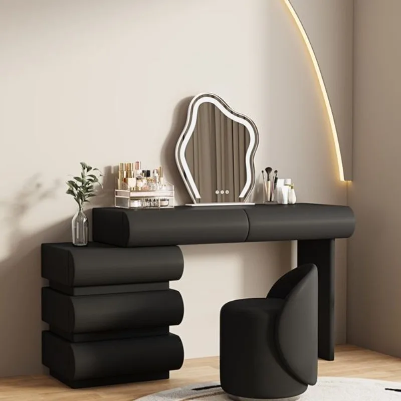

Woman Girl's Dressing Table Makeup Vanity Mirror Desk with Drawers Dresser Bedroom Adults Make Up Table Tocador Cabinet Storage