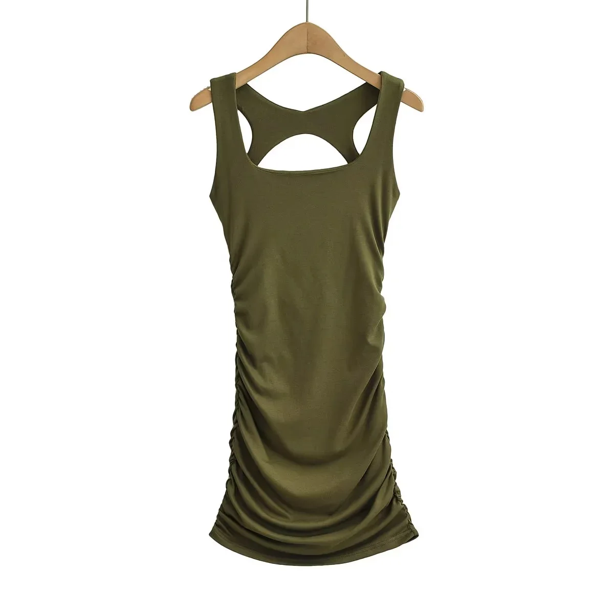 

Summer New Tight Fitting Hip Hugging Short Skirt Vest Skirt Square Neck Slim Fit Dress