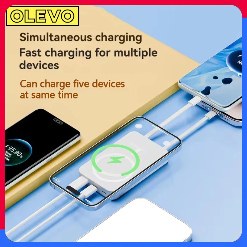 20000mAh 새로운 자기 Powerbank 자기 무선 전원 은행 22.5W 최고 빠른 충전 휴대용 외부 보조 배터리 팩