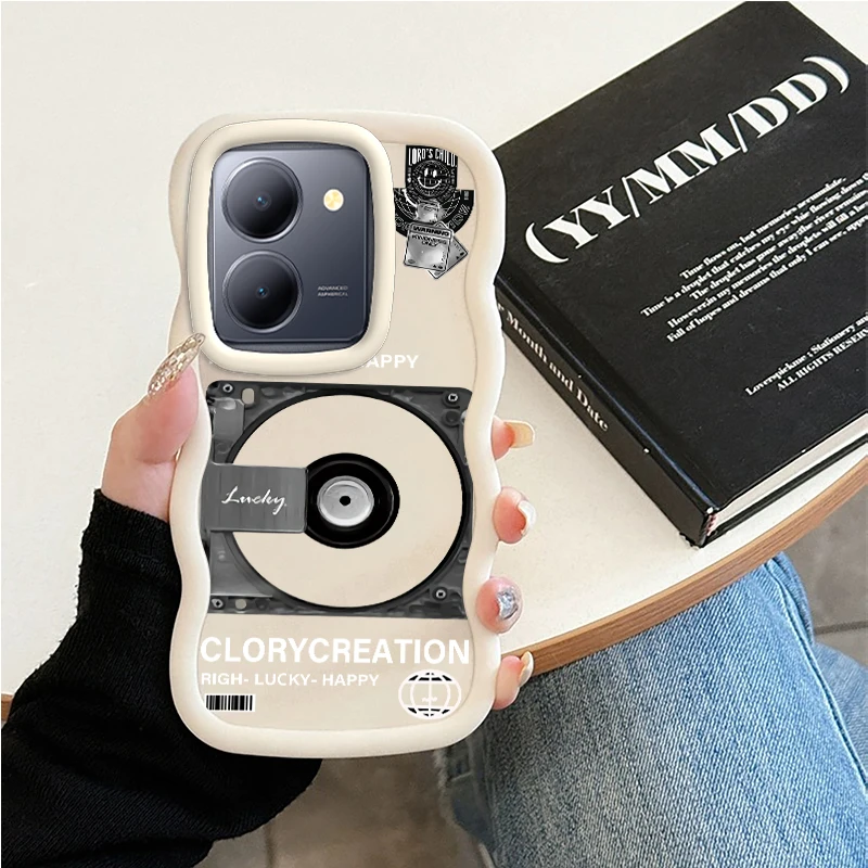 Rechts Lucky Happy Wave Telefon Fall Für VIVO V25 V27 V27e V29 V29e V30 V30e Y03 Y17 Y17S Y22s Y28 Y29 Y36 Y39 Y400 Y78 Soft Cover