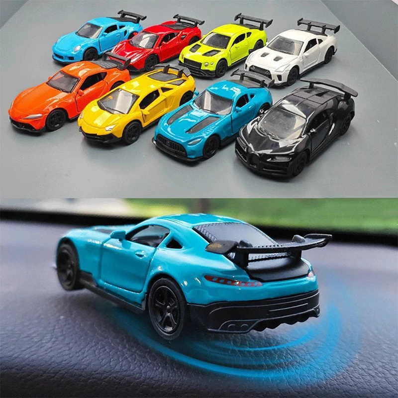 1PC Drifting Cool Car Dashboard Turning Racing Car Ornament Rotating Model Inside Vehicle Decoration Accessories Men Gift