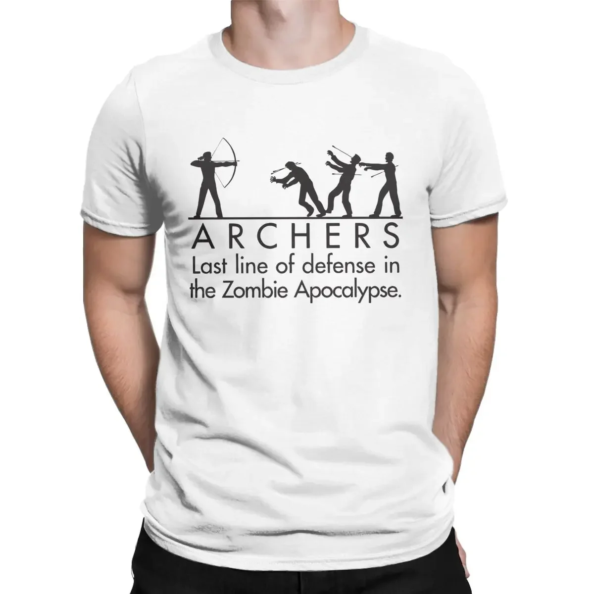 Men Clothing Archers VS Zombies T Shirt Classic Archery Lover Bow Arrow Sports Fitness Graphic Tshirts Unisex Vintage Camisetas