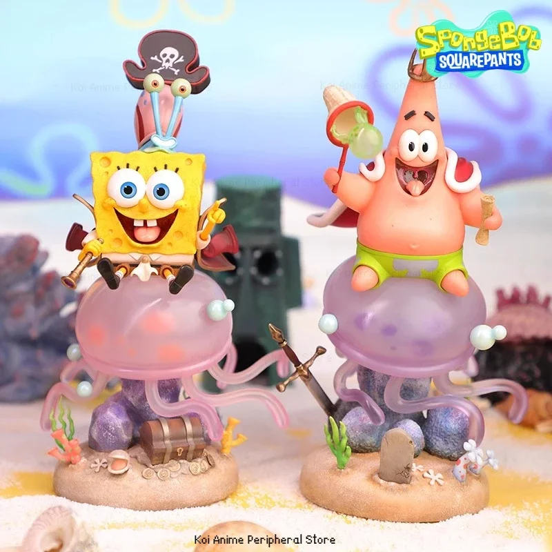 Genuine SpongeBob Underwater Adventure Series Collection Handmade Models Desktop Decorations Children's Holiday Gifts