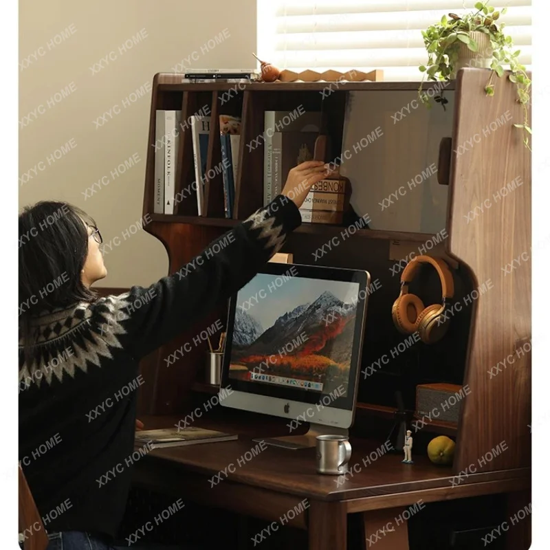 XX black walnut solid wood desk household computer desk living room study reading table