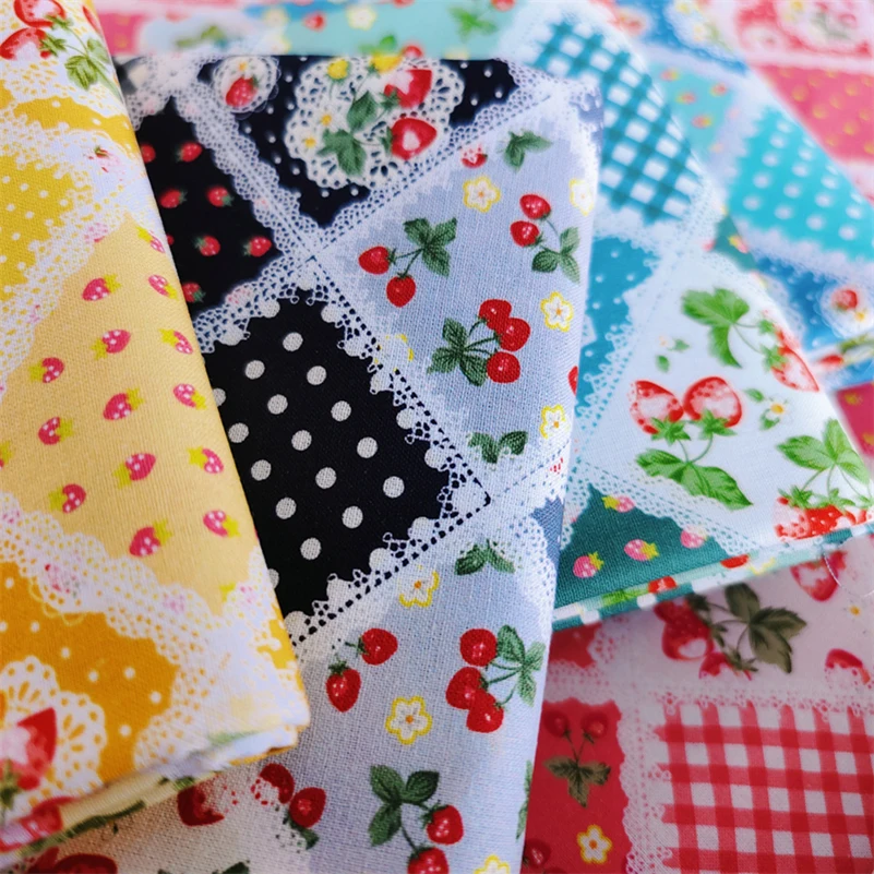 Pure Cotton Patchwork Cartoon Small Flower Digital Printing for Sewing DIY Handmade by Half Meter