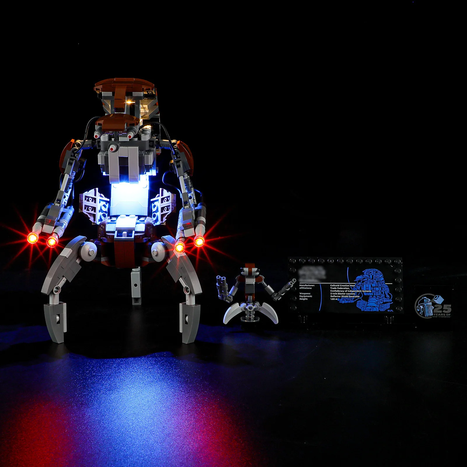 (Nur LED-Licht ohne Steine) 75381 Star Buildable Droidekas Robot (Modell nicht im Lieferumfang enthalten, Bausteine, Bausätze, Sets)