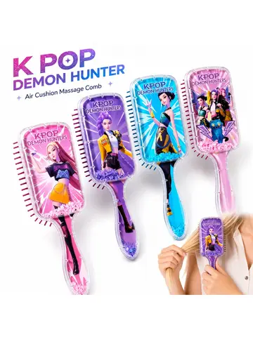 Cute Cartoon Air Cushion Massage Comb Anti Slip Detangling Hair Brush for Women Daily Styling Gift