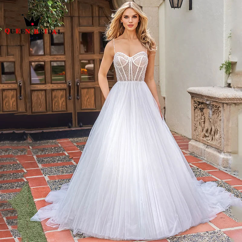 

Illusion Beading Sequined Lace Wedding Dress 2024 Sweetheart Sleeveless Backless Bridal Ball Gown Vestidos De Novia Custom Y93H