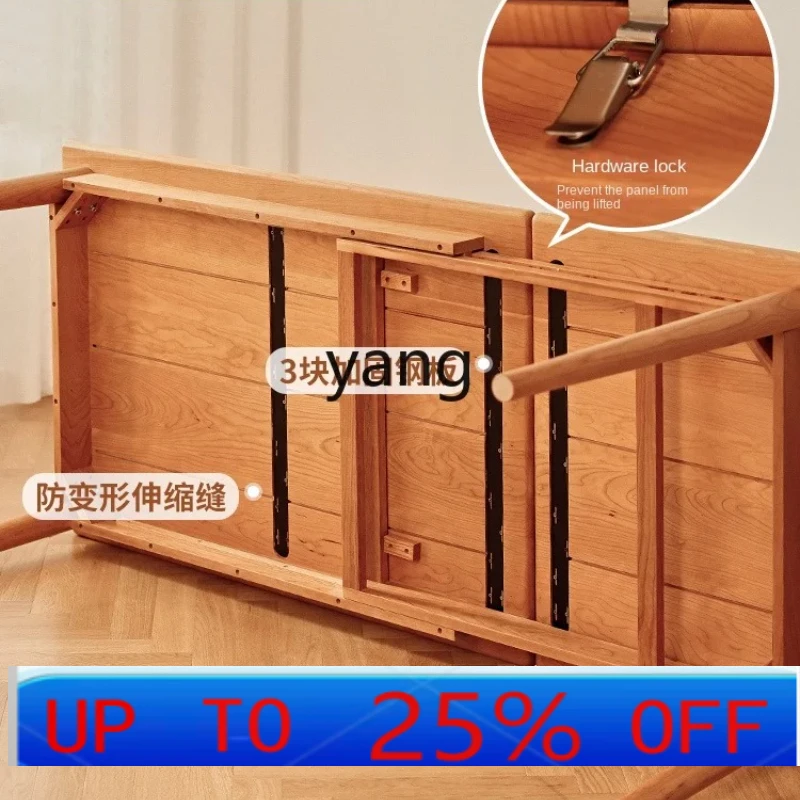 

LH Log Solid Wood Dining Table Retractable Folding Small Apartment Home Cherrywood Dining Table