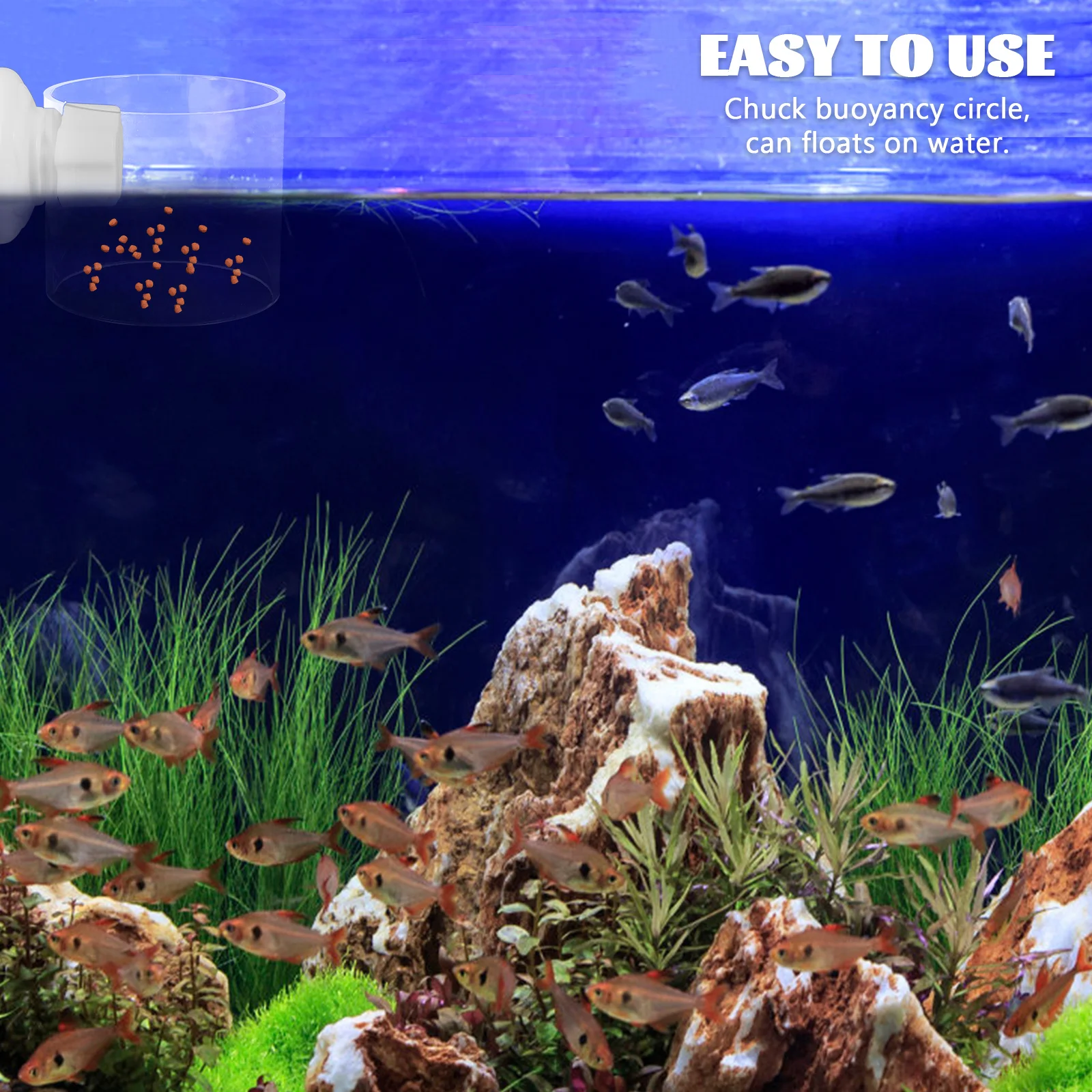 

Fish Ring Aquarium Floating Food Holder Adjustable Buoyancy Joint Flake Pellet Dispenser Prevent Scattering Fish Accessories