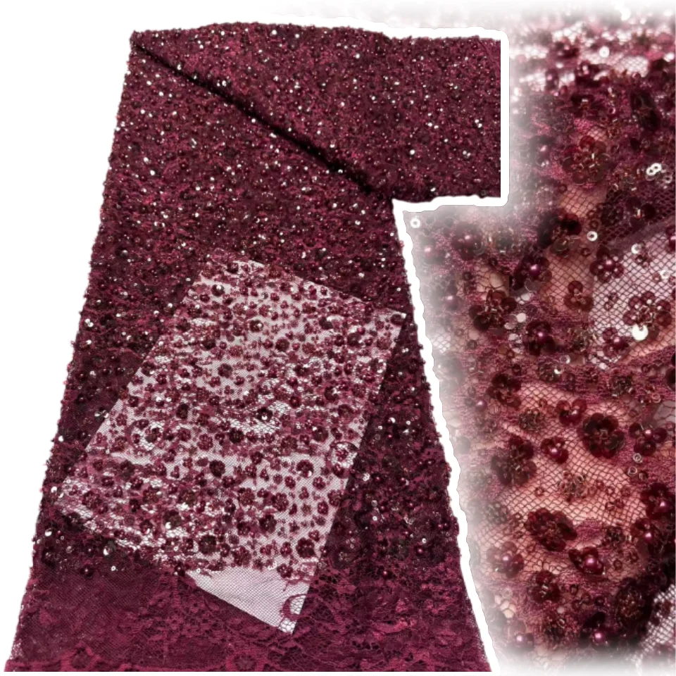 Tecido de renda de tule chantilly preto africano, lantejoulas francesas, contas de malha, tecido de renda nigeriano para mulheres, roupas de noite, vestido sz1734