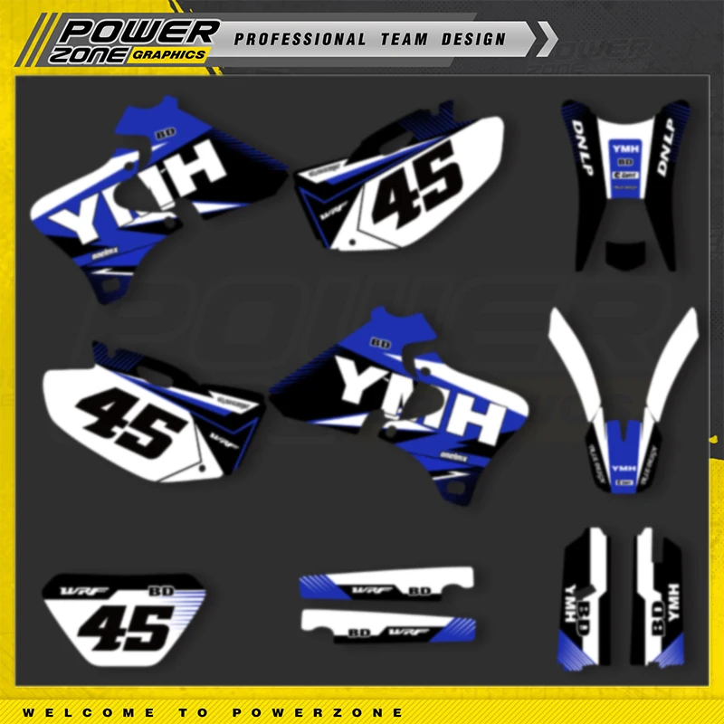 PowerZone Custom Team Graphics Backgrounds Decals Stickers Kit For YAMAHA 1998-2002 WR250F WR400F WR426F Motorcycle Decals 01