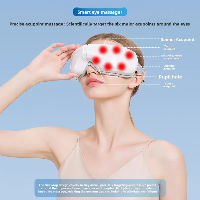 HUIBAOGE New smart eye massager with airbag technology, featuring a heated eye mask to relieve eye fatigue and protect against