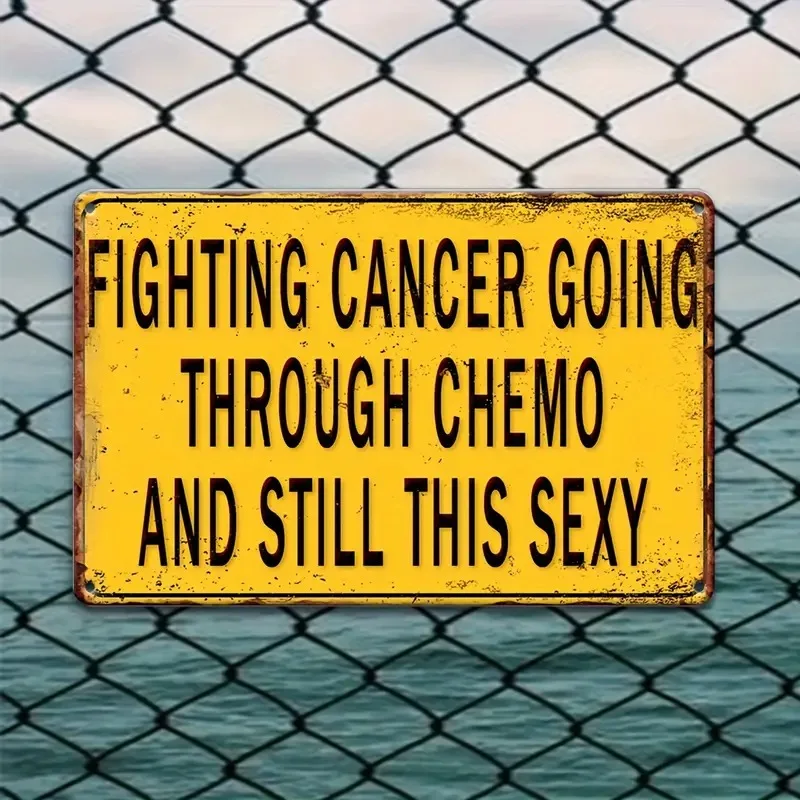 2D Flat 1pc Vintage Cancer Awareness Metal Aluminum Sign - Durable Aluminum Wall Decor with Mounting Hardware 12