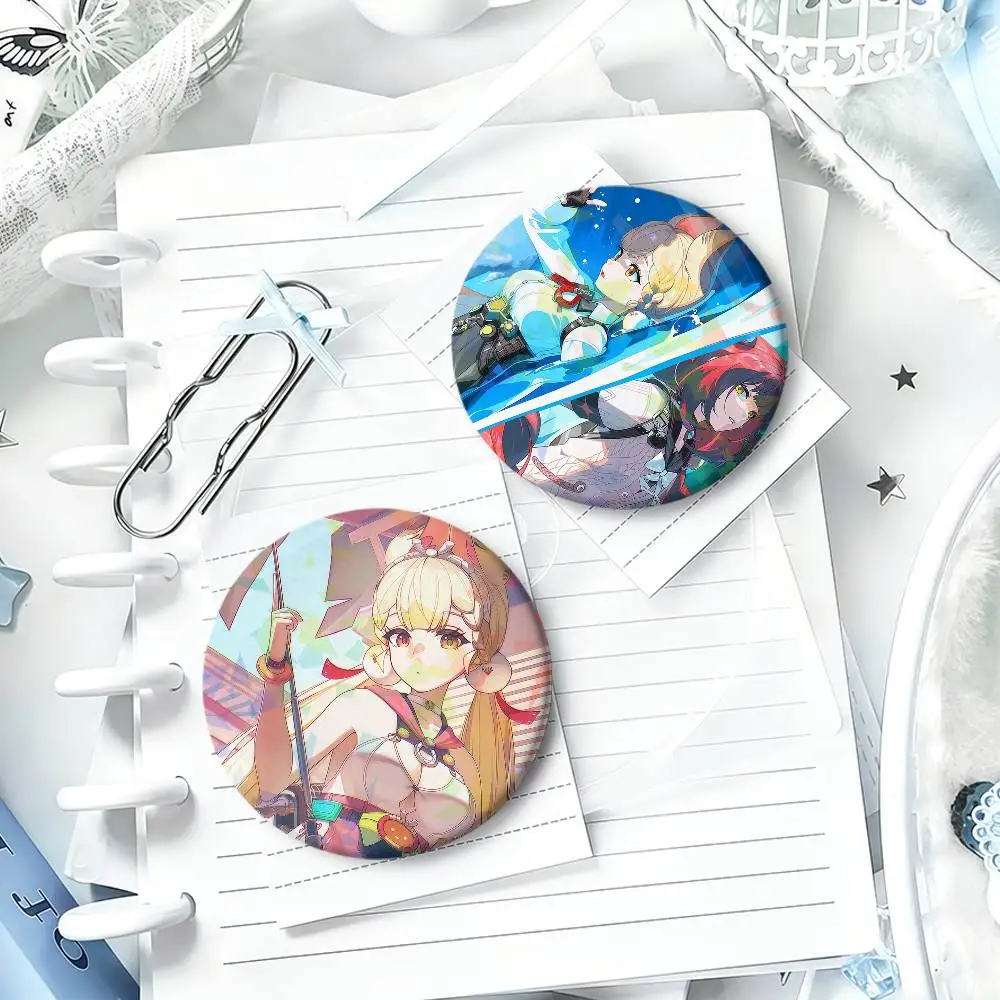 Ukinami Yuzuha Alice cp cute Zenless Zone Zero Round Pin Brooch Laser Badges Collect Gifts Cosplay Clothes Backpack Decor view 5