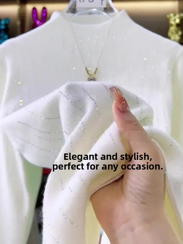 เสื้อไหมพรมสีพื้นเรียบง่าย แขนยาว สไตล์ลำลอง ใส่เป็นเสื้อตัวในได้ เหมาะกับผู้หญิง แฟชั่นฤดูใบไม้ร่วง ดีไซน์ใหม่ คอกลม ผ้าถัก...