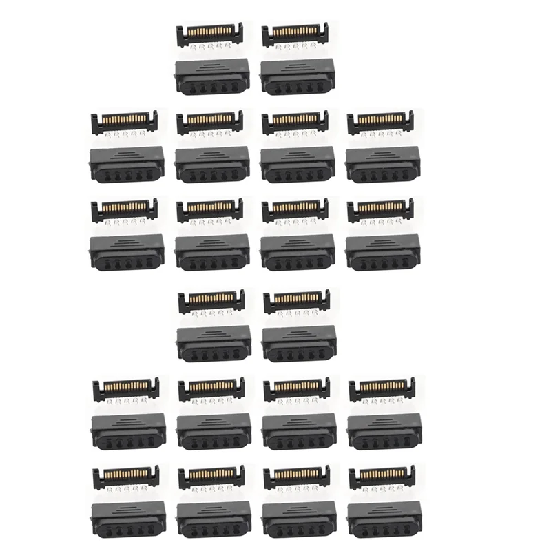 

B48A 20Pair L29-Sata Plug 5 Holes SATA Male SATA Male Socket Serial Port 15P Power Connector Shell Plug And Shell