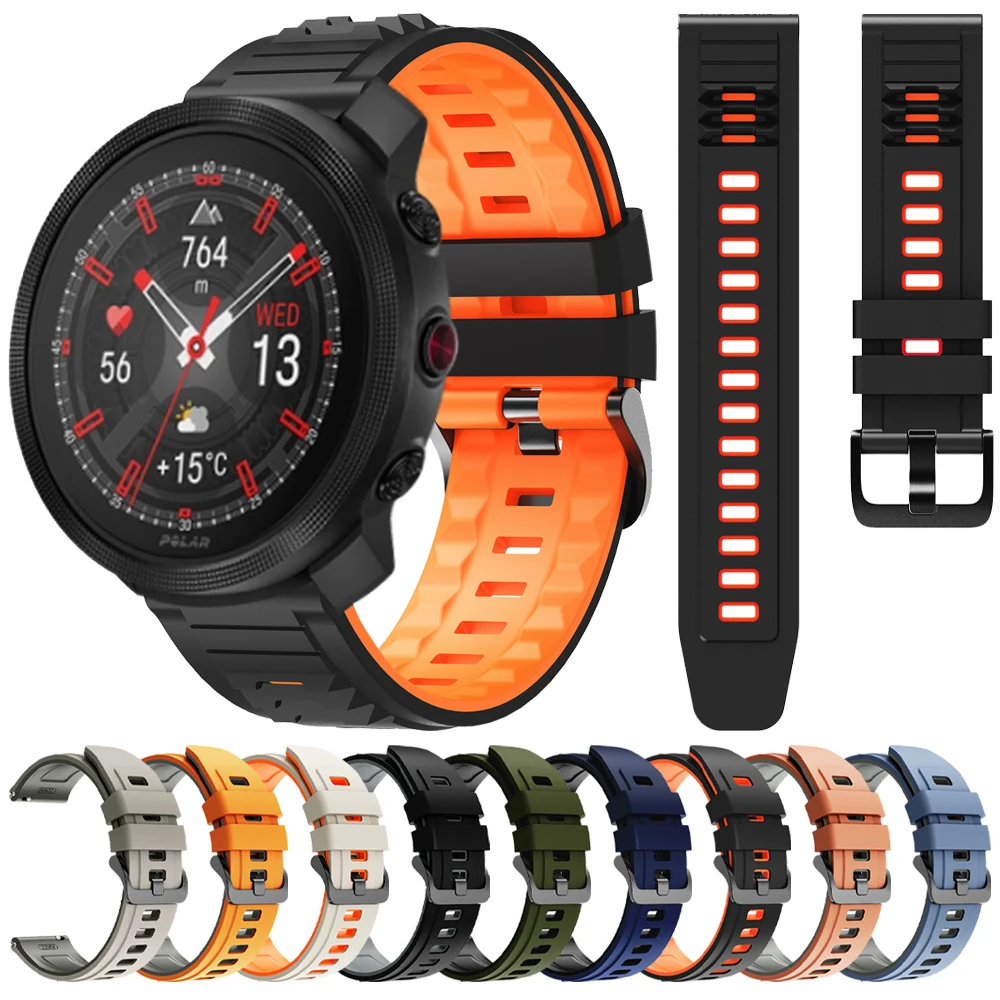 22mm Silicone Strap For POLAR Vantage M3 M2 M V3 Grit X Pro Titan Watch Band For COROS PACE 4/APEX 4 42mm Sports Bracelet Correa