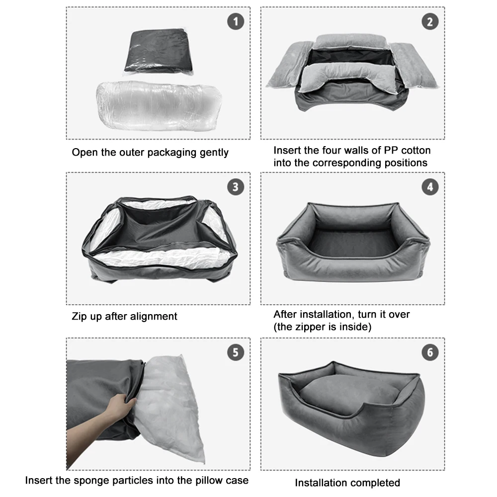 Imitation Leather Technology Waterproof Dog Bed Pet Sofa Cat Nest Supplies Dog Bed Spring Summer Sponge Removable and Washable view 4