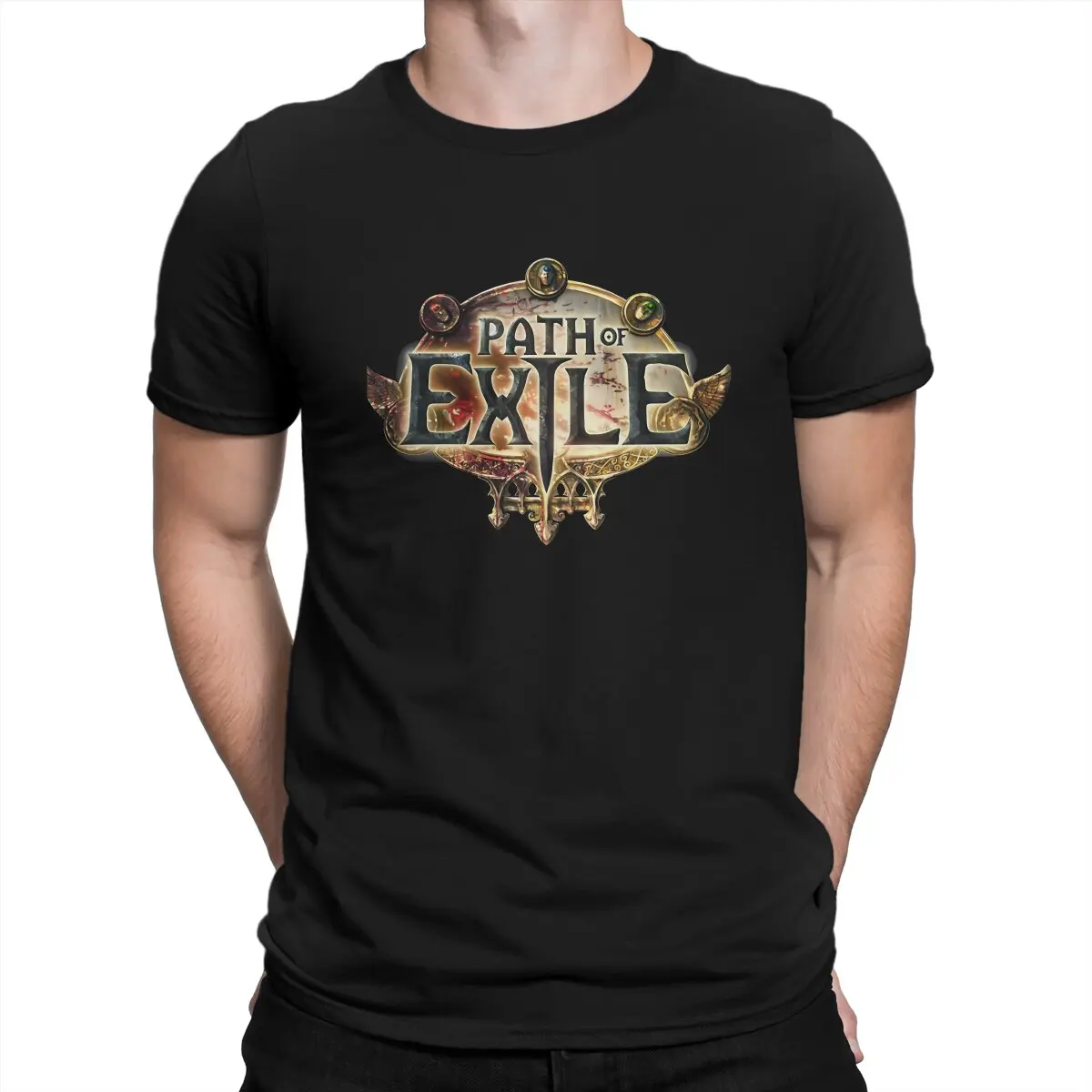 Men's T-Shirt Logo Novelty 100% Cotton Tee Shirt Short Sleeve Path Of Exile T Shirt Crew Neck Clothing Birthday Gift