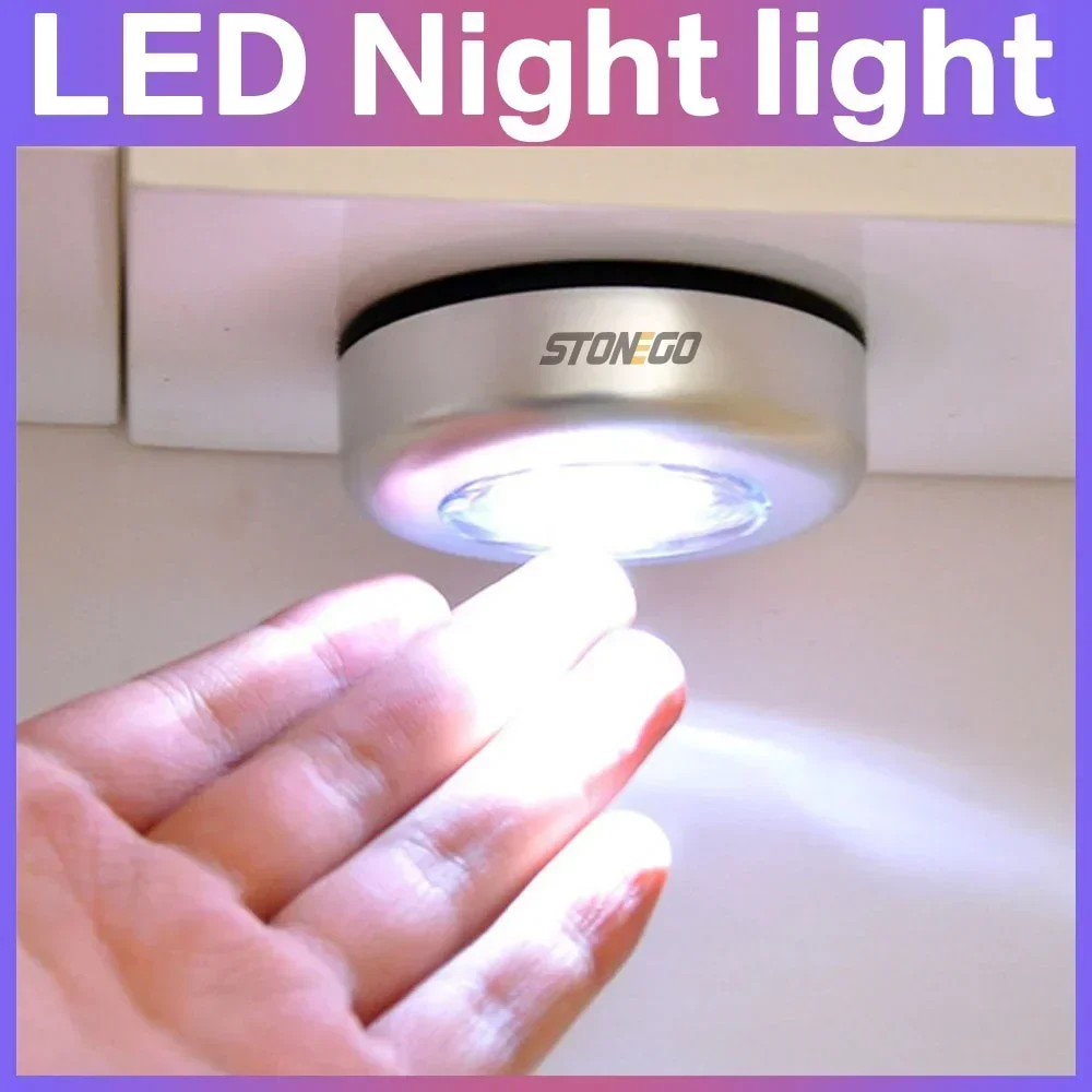 JJYY Mini Touch Night Light خزانة غرفة النوم الدرج اللاسلكي LED خزانة ضوء بطارية تعمل بالطاقة اللاسلكية اللمس الخفيفة