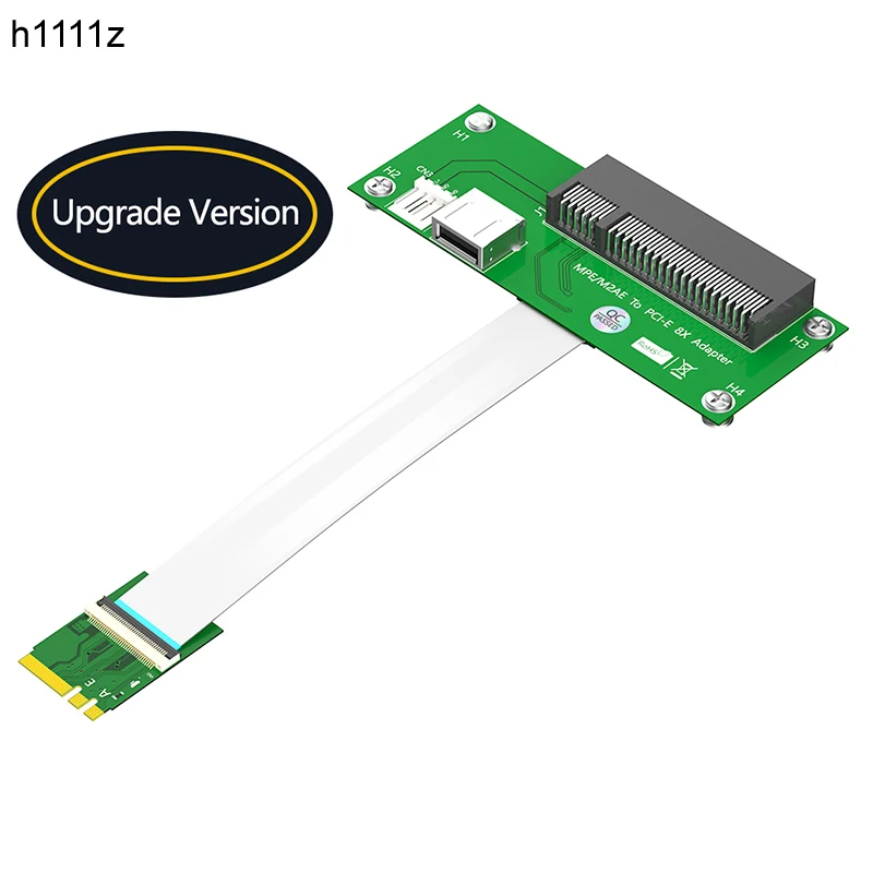 

NGFF M.2 Key A/E to PCI Express X8 + USB2.0 Riser Card 4Pin Power with High Speed FPC Cable Magnetic Pad Horizontal Installation